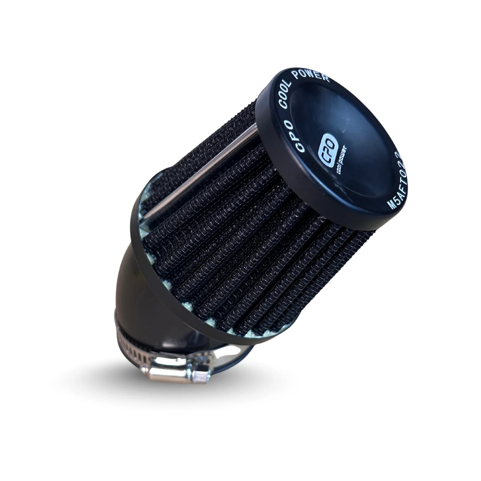 Nieuw CPO gebogen luchtfilter zwart - keuze uit 35mm, 45mm en 48mm aansluiting