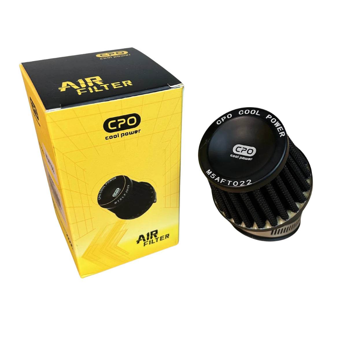 Nieuw CPO gebogen luchtfilter zwart - keuze uit 35mm, 45mm en 48mm aansluiting