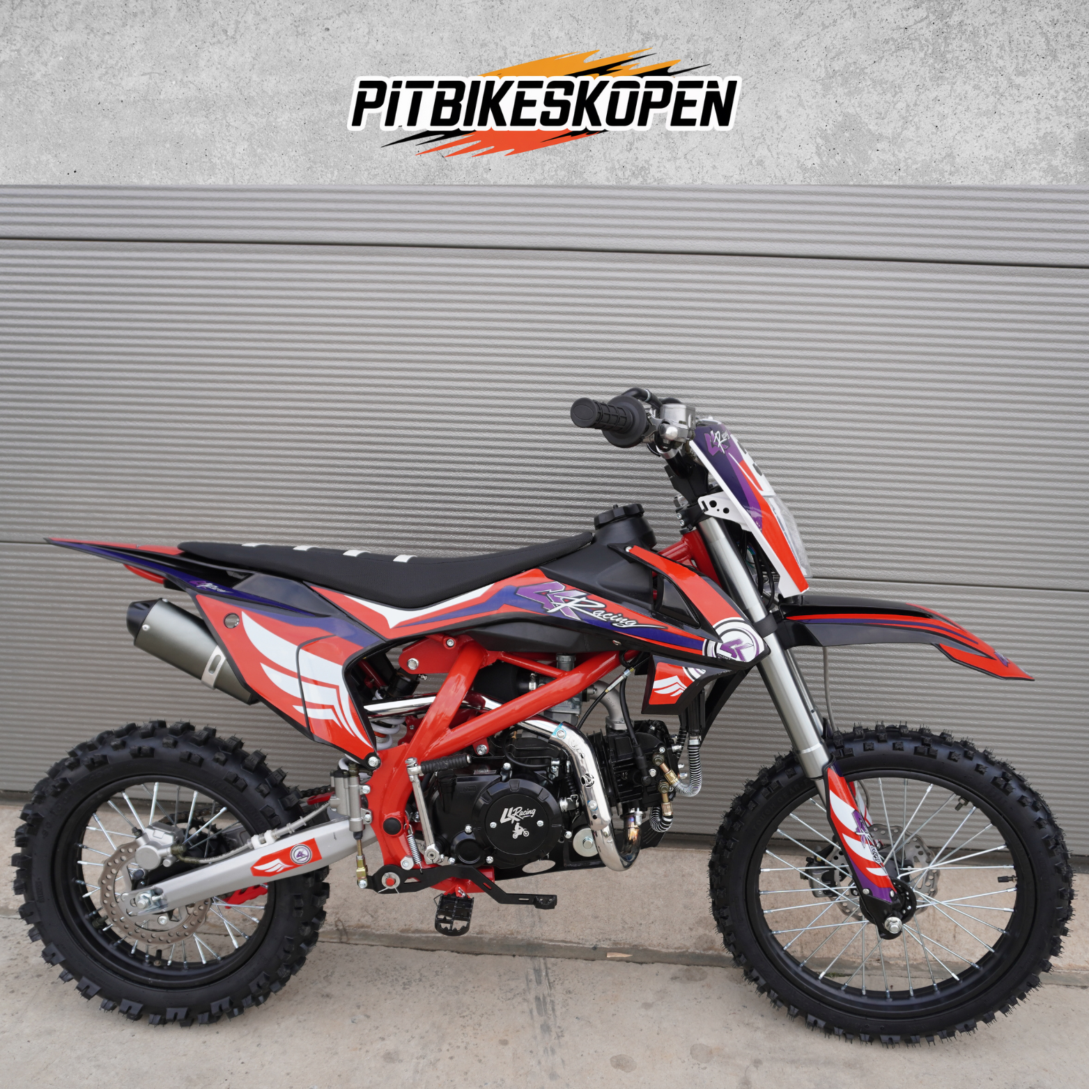 4K-Racing Crossmotor met 140cc 4-takt YX Motorblok - Rood frame