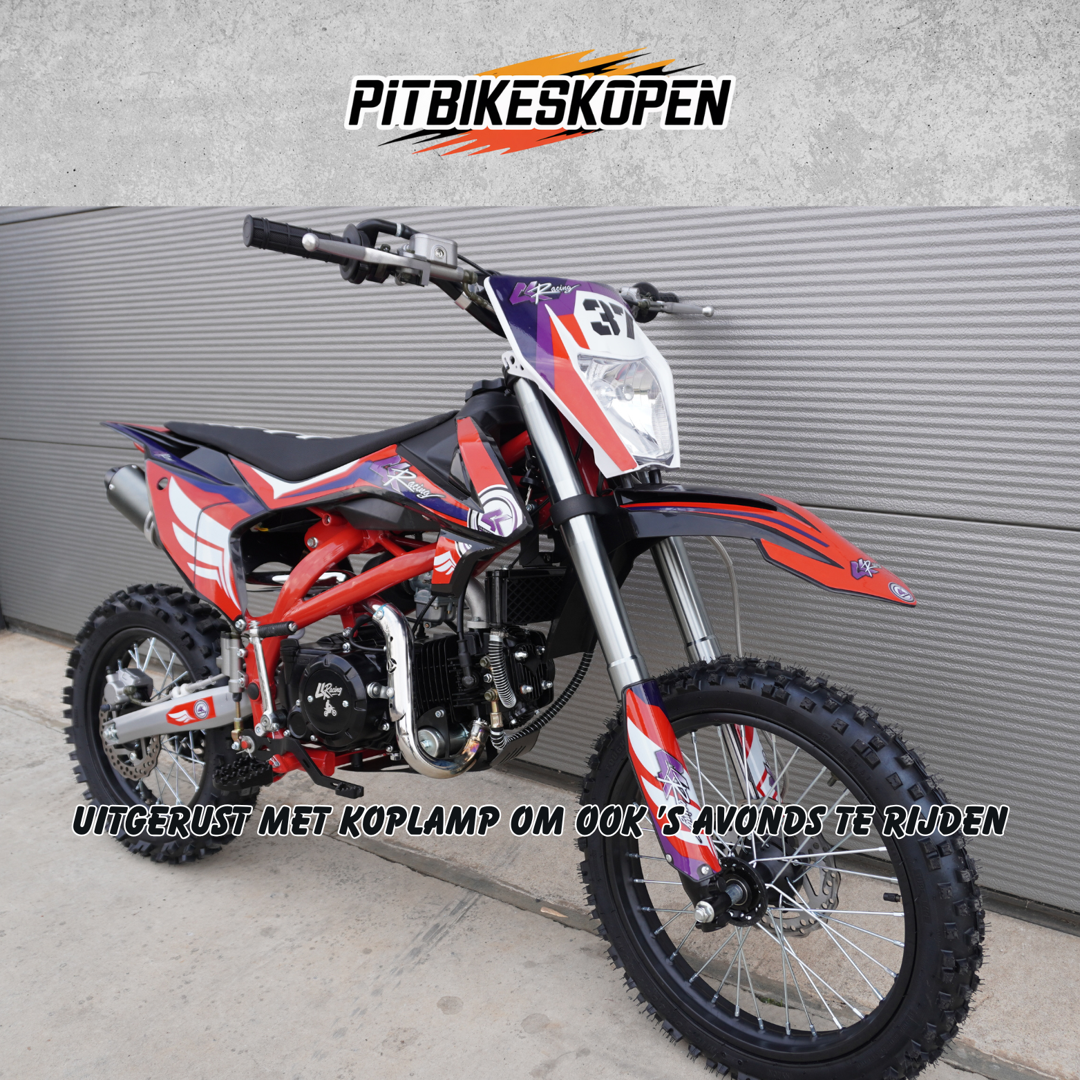 4K-Racing Crossmotor met 140cc 4-takt YX Motorblok - Rood frame