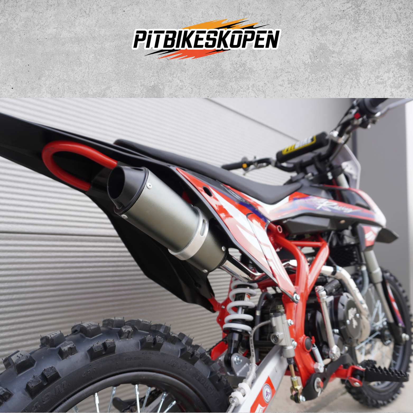 4K-Racing Crossmotor met 140cc 4-takt YX Motorblok - Rood frame