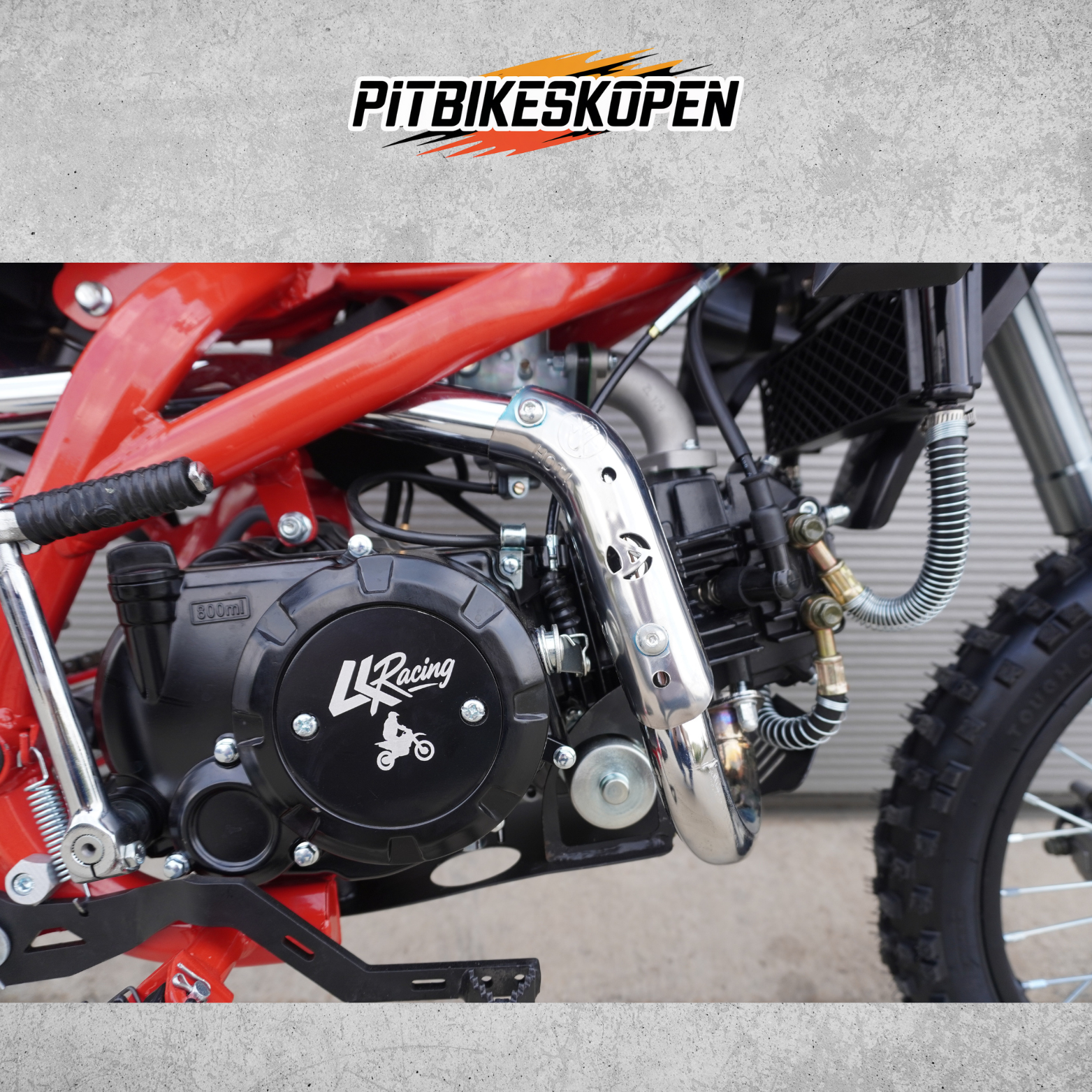 4K-Racing Crossmotor met 140cc 4-takt YX Motorblok - Rood frame