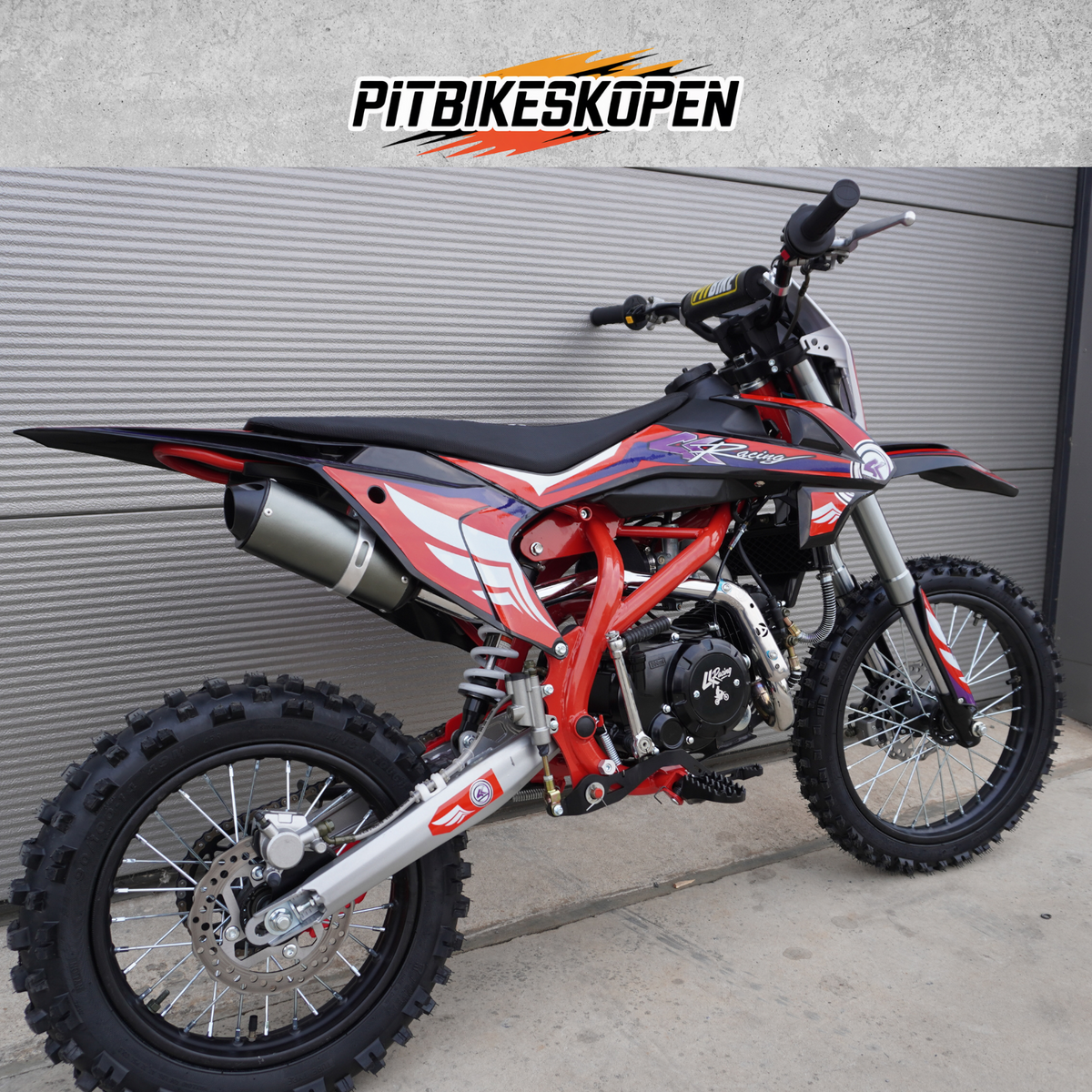 4K-Racing Crossmotor met 140cc 4-takt YX Motorblok - Rood frame