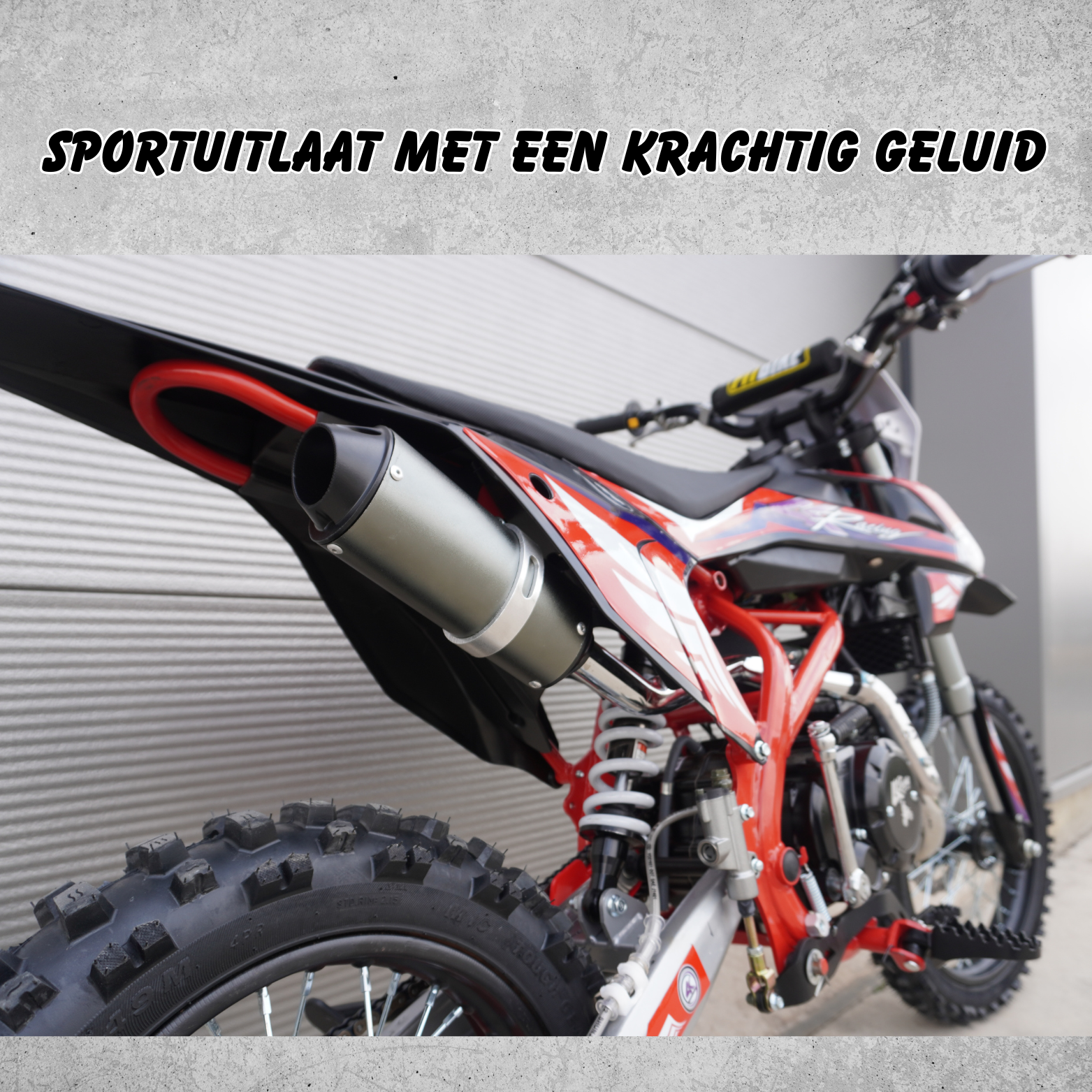 4K-Racing Crossmotor met 140cc 4-takt YX Motorblok - Rood frame