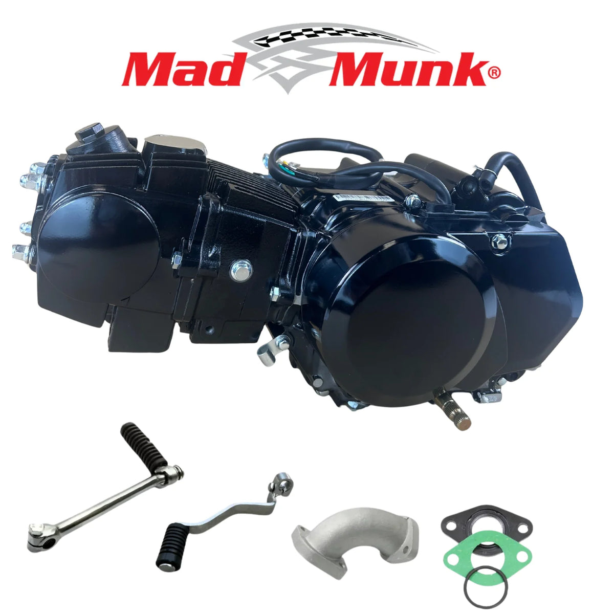 Madmunk 110cc Motorblok – Zwart – Manueel – 4 Versnellingen (Kickstart)