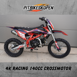4K-Racing Crossmotor met 140cc 4-takt YX Motorblok - Rood frame